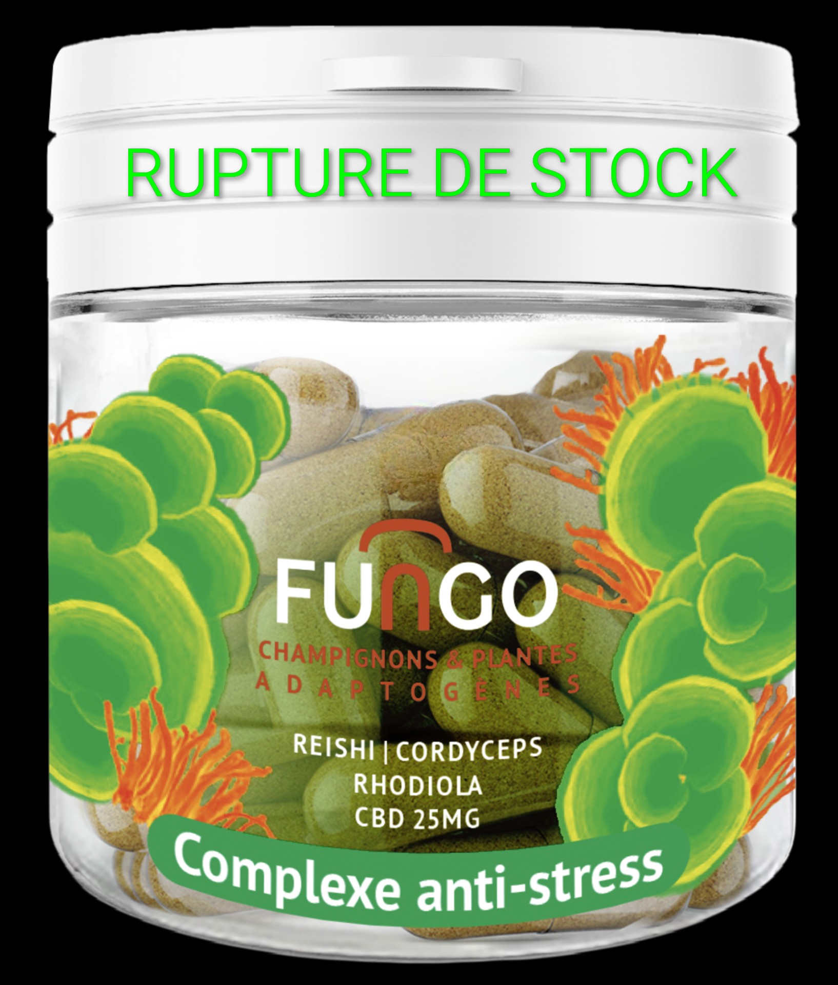 Gélules CBD – Complexe Antistress – Champignons et plantes adaptogènes