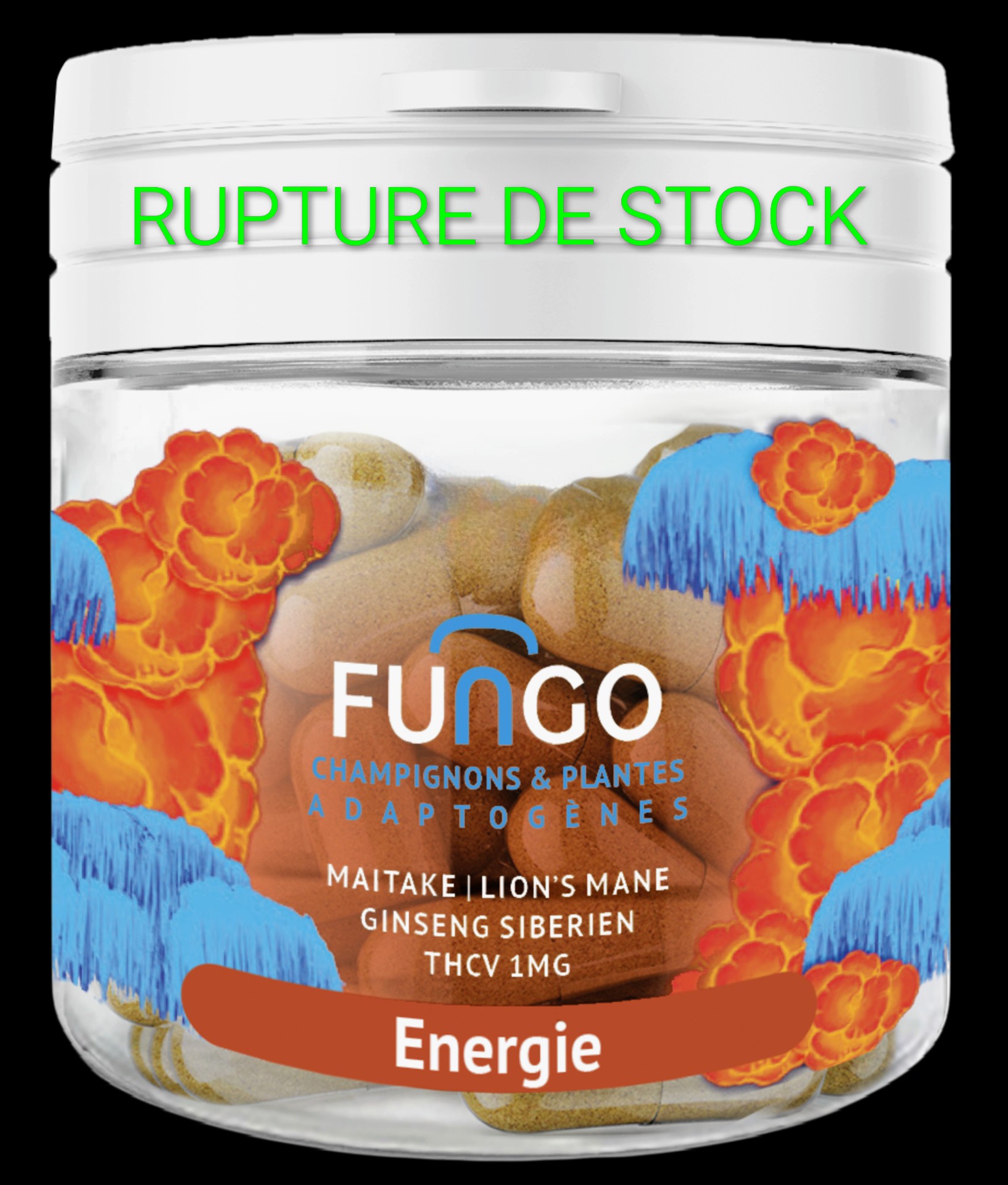 Gélules THCV – Energie – Champignons et plantes adaptogènes