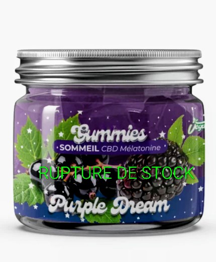 Gummies CBD Sommeil I Purple Dream I Cassis/Mûre – 20mg CBD & mélatonine – Sans THC – 30 gummies